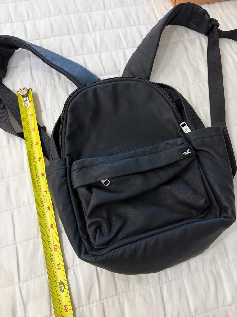 Abercrombie & Fitch Black Faux Leather Mini Backpack